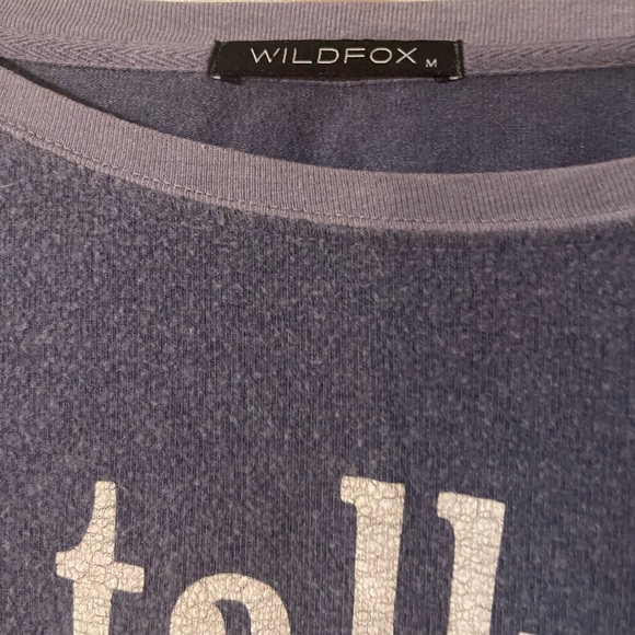 TALK TO ME Fun WILDFOX Distressed Sweat Cropped Top Oversized Vintage Statement - Picture 3 of 10